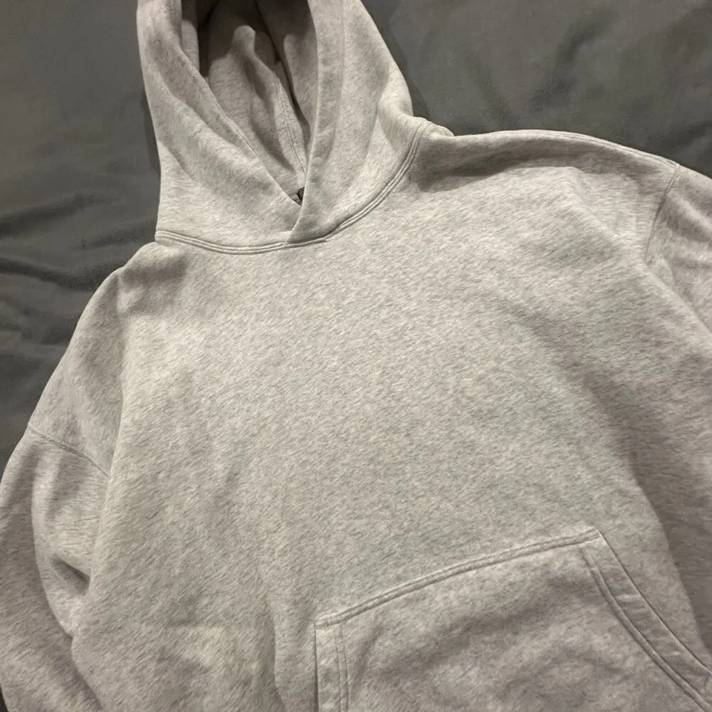 Abercrombie & Fitch Soft A&F Essentials Hoodie Men's M Oversized Light Gray - Picture 4 of 8